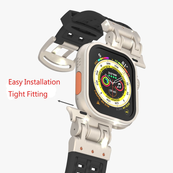 For Apple Watch SE 2023 44mm Mecha Two Claw Silicone Watch Band(Orange)