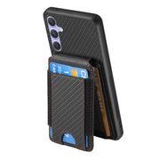 For Samsung Galaxy S25 5G Carbon Fiber Vertical Flip Wallet Stand Phone Case(Black)