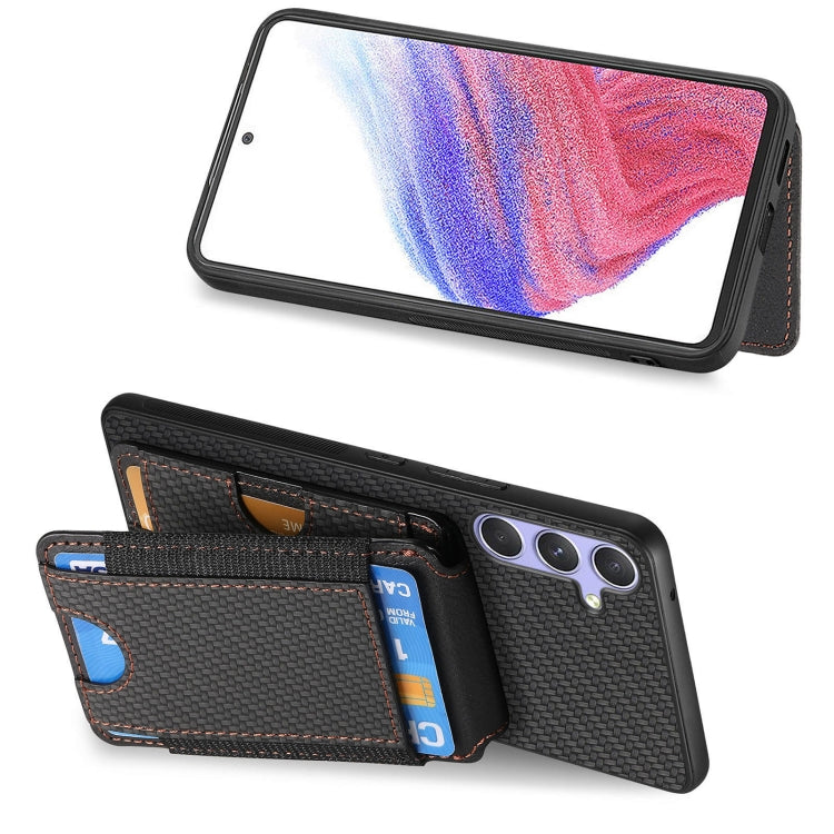 For Samsung Galaxy S25+ 5G Carbon Fiber Vertical Flip Wallet Stand Phone Case(Black) - Galaxy S25+ 5G Cases by PMC Jewellery | Online Shopping South Africa | PMC Jewellery | Buy Now Pay Later Mobicred