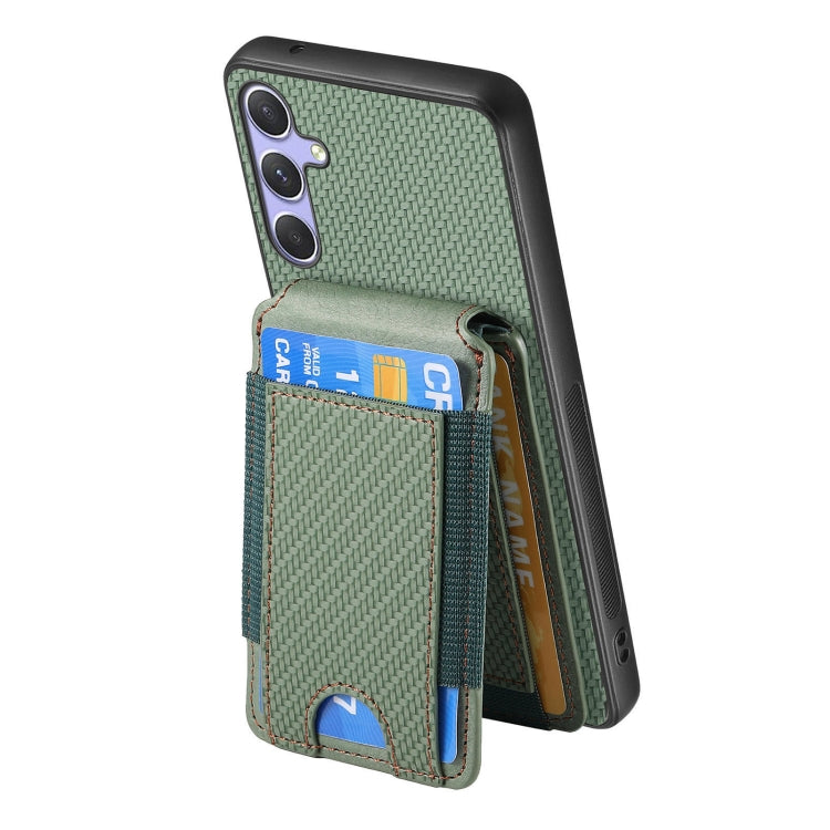 For Samsung Galaxy S25+ 5G Carbon Fiber Vertical Flip Wallet Stand Phone Case(Green) - Galaxy S25+ 5G Cases by PMC Jewellery | Online Shopping South Africa | PMC Jewellery | Buy Now Pay Later Mobicred