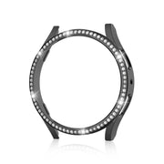 For Samsung Galaxy Watch 7 40mm Single Diamond Hollow PC Watch Protective Case(Black)