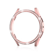 For Samsung Galaxy Watch 7 40mm Single Diamond Hollow PC Watch Protective Case(Pink)