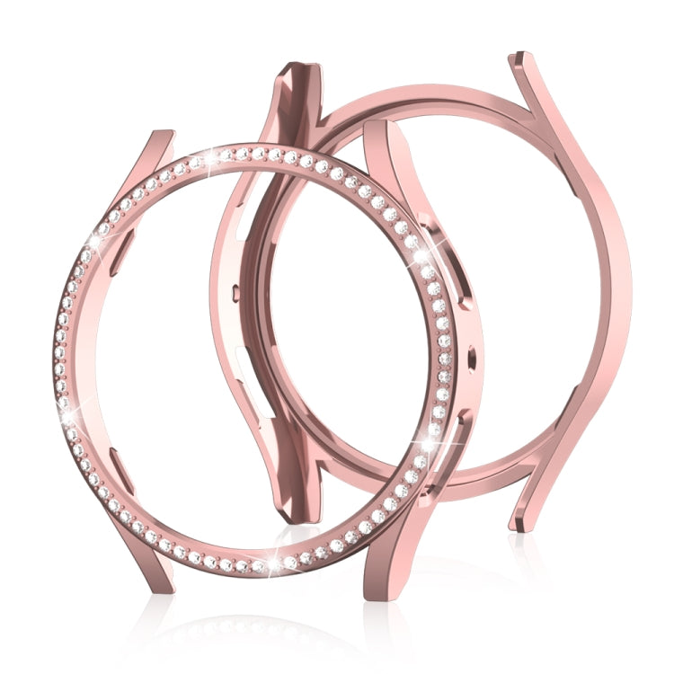 For Samsung Galaxy Watch 7 40mm Single Diamond Hollow PC Watch Protective Case(Pink) - Watch Cases by PMC TechLife | Online Shopping South Africa | PMC TechLife | Buy Now Pay Later Mobicred