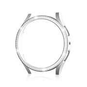 For Samsung Galaxy Watch 7 40mm Single Diamond Hollow PC Watch Protective Case(Silver)