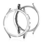 For Samsung Galaxy Watch 7 40mm Single Diamond Hollow PC Watch Protective Case(Silver)