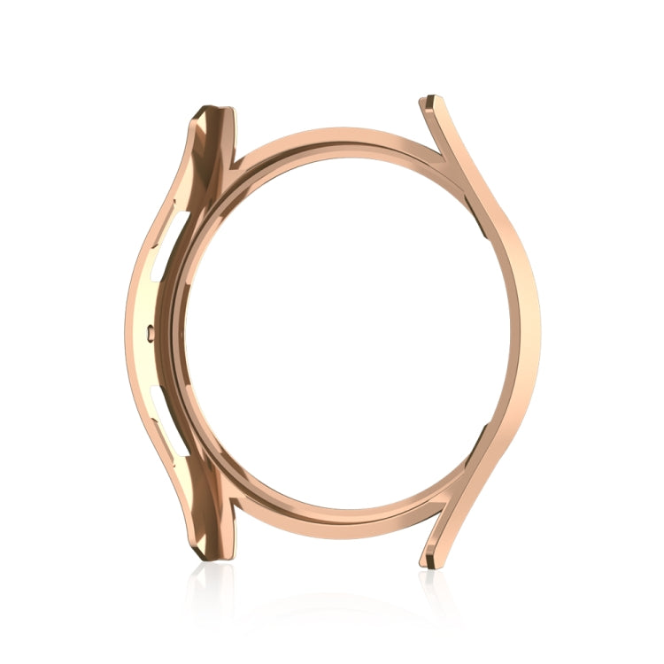 For Samsung Galaxy Watch 7 40mm Single Diamond Hollow PC Watch Protective Case(Rose Gold)