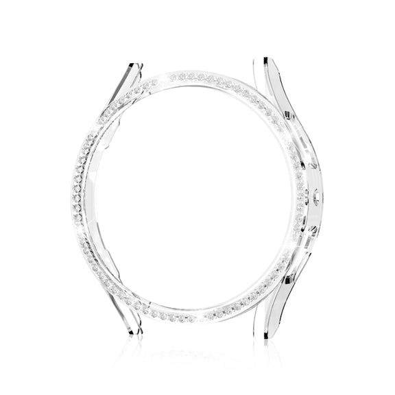 For Samsung Galaxy Watch 7 40mm Single Diamond Hollow PC Watch Protective Case(Transparent)