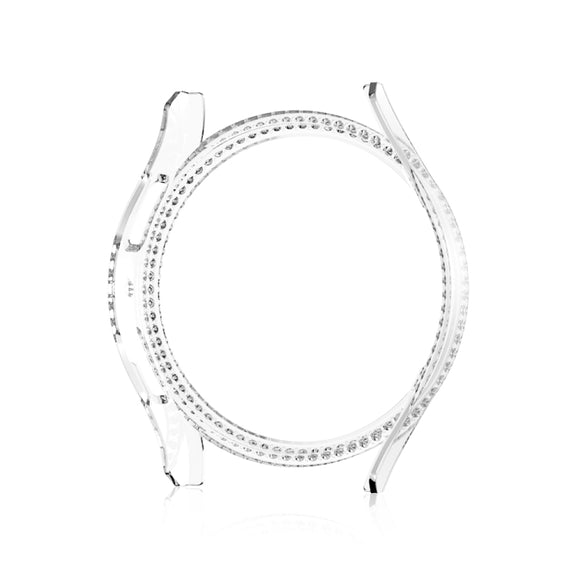 For Samsung Galaxy Watch 7 40mm Single Diamond Hollow PC Watch Protective Case(Transparent)