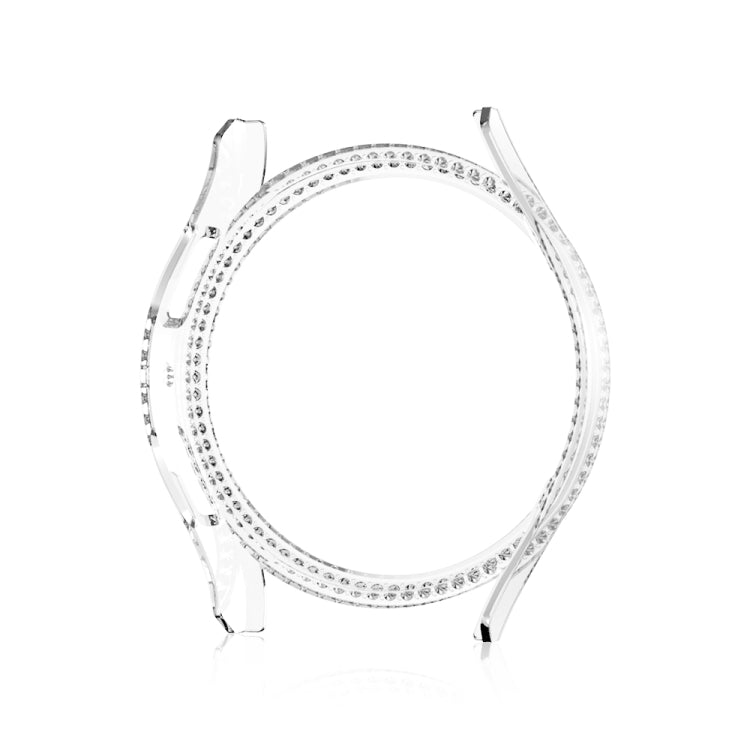 For Samsung Galaxy Watch 7 40mm Single Diamond Hollow PC Watch Protective Case(Transparent)