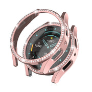 For Samsung Galaxy Watch 7 40mm Single Diamond Hollow PC Watch Protective Case(Pink)