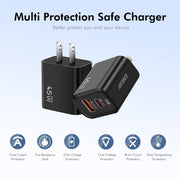 ENKAY FC-001 45W USB-A + USB-C / Type-C Dual Ports Quick Charger, US Plug(Light Green)
