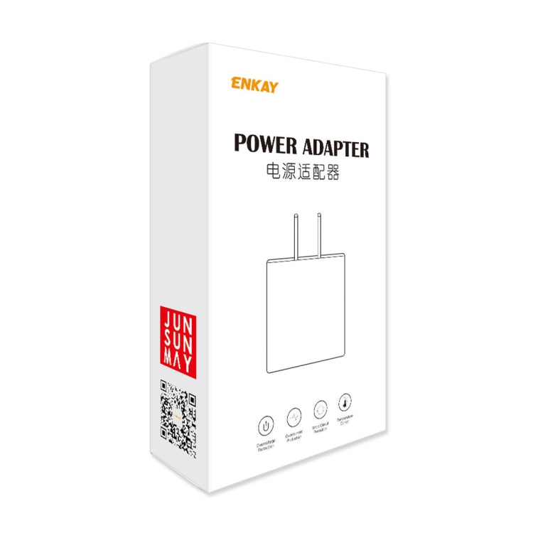 ENKAY FC-001 45W USB-A + USB-C / Type-C Dual Ports Quick Charger, US Plug(Black)