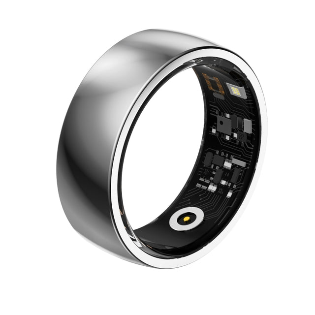 R09M SIZE 18 Smart Ring, Support Wellness Tracking / Care For Families(Silver)