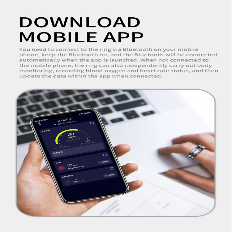 R12M SIZE 22 Smart Ring, Support Health Monitoring / Multiple Exercise Modes(Black) - Smart Rings / Smart Telephones by PMC TechLife | Online Shopping South Africa | PMC TechLife | Buy Now Pay Later Mobicred