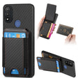 For Motorola Moto E20 / E30 Carbon Fiber Vertical Flip Wallet Stand Phone Case(Black) - Motorola Cases by PMC TechLife | Online Shopping South Africa | PMC TechLife | Buy Now Pay Later Mobicred