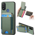 For Motorola Moto E20 / E30 Carbon Fiber Vertical Flip Wallet Stand Phone Case(Green) - Motorola Cases by PMC TechLife | Online Shopping South Africa | PMC TechLife | Buy Now Pay Later Mobicred