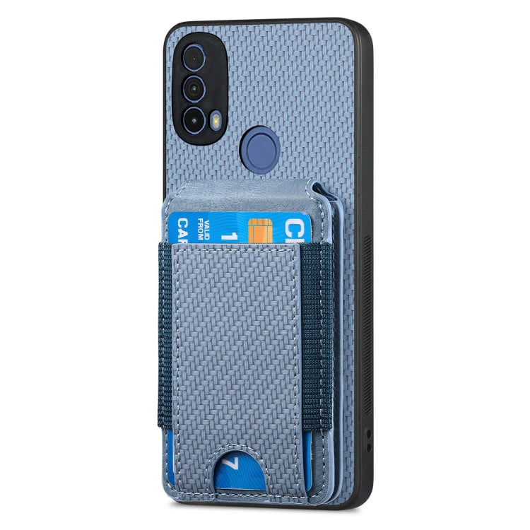 For Motorola Moto G Stylus 5G 2024 Carbon Fiber Vertical Flip Wallet Stand Phone Case(Blue)