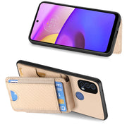 For Motorola Moto G Stylus 5G 2024 Carbon Fiber Vertical Flip Wallet Stand Phone Case(Khaki)