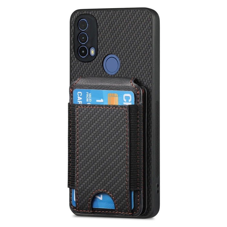 For Motorola Moto G 5G 2024 4G Carbon Fiber Vertical Flip Wallet Stand Phone Case(Black)