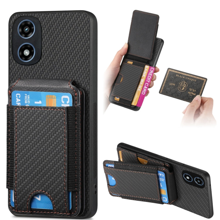 For Motorola Moto G Play 2024  5G Carbon Fiber Vertical Flip Wallet Stand Phone Case(Black) - Motorola Cases by PMC TechLife | Online Shopping South Africa | PMC TechLife | Buy Now Pay Later Mobicred