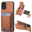 For Motorola Moto G Play 2024 4G Carbon Fiber Vertical Flip Wallet Stand Phone Case(Brown) - Motorola Cases by PMC TechLife | Online Shopping South Africa | PMC TechLife | Buy Now Pay Later Mobicred