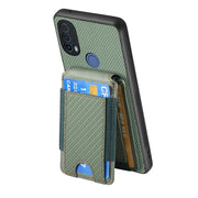 For Motorola Moto G Power 2024 5G Carbon Fiber Vertical Flip Wallet Stand Phone Case(Green)