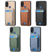 For Motorola Moto G Play 2024 4G Carbon Fiber Vertical Flip Wallet Stand Phone Case(Black)