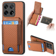 For OnePlus 12 5G Carbon Fiber Vertical Flip Wallet Stand Phone Case(Brown) - OnePlus Cases by PMC TechLife | Online Shopping South Africa | PMC TechLife | Buy Now Pay Later Mobicred