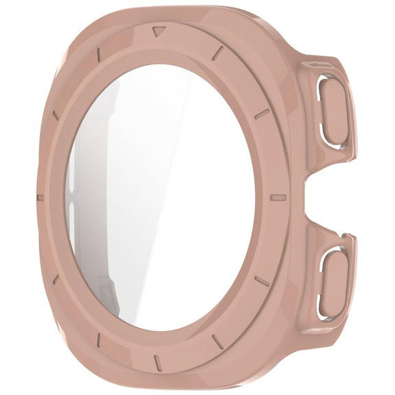 For Samsung Galaxy Watch Ultra 47mm PC+Tempered Film Integrated Water-resistant Watch Protective Case(Pink)