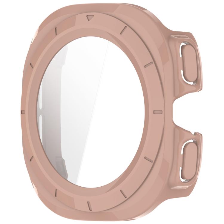 For Samsung Galaxy Watch Ultra 47mm PC+Tempered Film Integrated Water-resistant Watch Protective Case(Pink)
