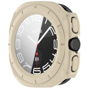 For Samsung Galaxy Watch Ultra 47mm PC+Tempered Film Integrated Water-resistant Watch Protective Case(Ivory)