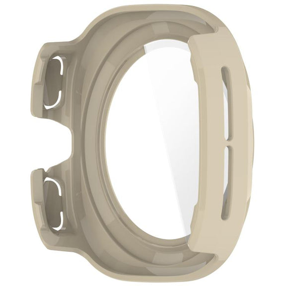For Samsung Galaxy Watch Ultra 47mm PC+Tempered Film Integrated Water-resistant Watch Protective Case(Ivory)