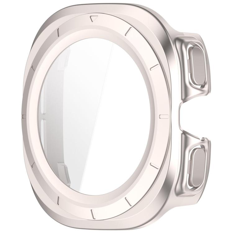 For Samsung Galaxy Watch Ultra 47mm PC+Tempered Film Integrated Water-resistant Watch Protective Case(Starlight)
