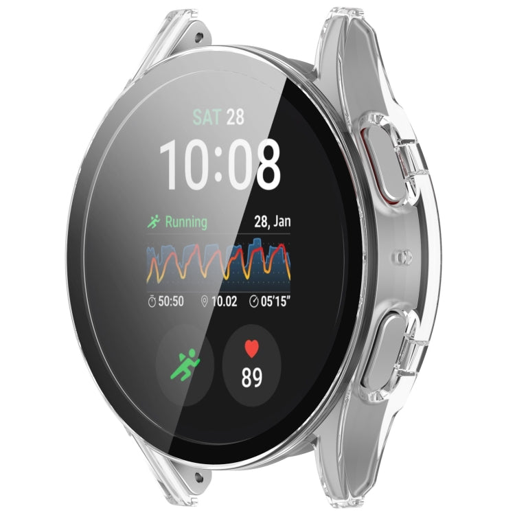 For Samsung Galaxy Watch 7 44mm PC+Tempered Film Integrated Water-resistant Watch Protective Case(Transparent)
