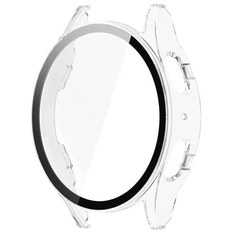 For Samsung Galaxy Watch 7 44mm PC+Tempered Film Integrated Water-resistant Watch Protective Case(Transparent)