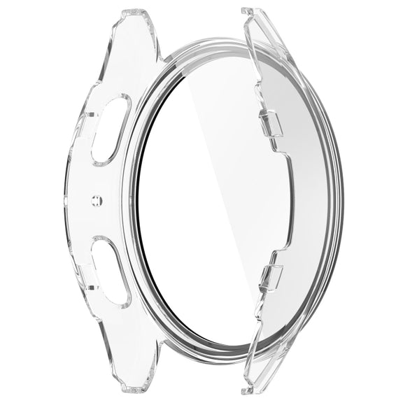For Samsung Galaxy Watch 7 44mm PC+Tempered Film Integrated Water-resistant Watch Protective Case(Transparent)