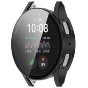 For Samsung Galaxy Watch 7 44mm PC+Tempered Film Integrated Water-resistant Watch Protective Case(Black)