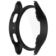 For Samsung Galaxy Watch 7 44mm PC+Tempered Film Integrated Water-resistant Watch Protective Case(Black)