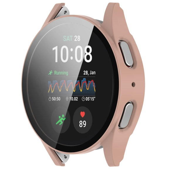 For Samsung Galaxy Watch 7 44mm Tempered Film Integrated Water-resistant PC Watch Protective Cover(Pink)