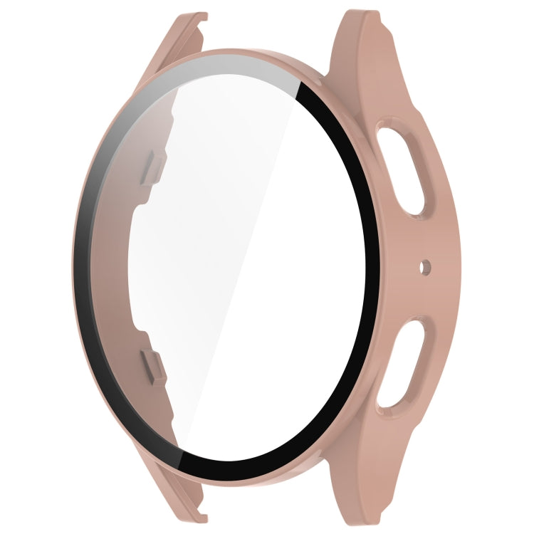 For Samsung Galaxy Watch 7 44mm Tempered Film Integrated Water-resistant PC Watch Protective Cover(Pink)