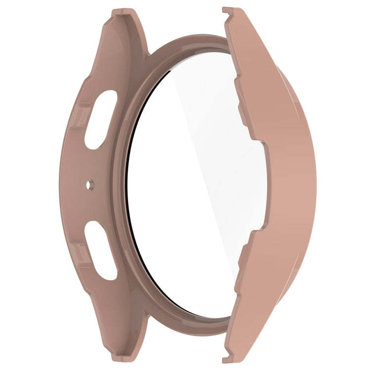 For Samsung Galaxy Watch 7 44mm Tempered Film Integrated Water-resistant PC Watch Protective Cover(Pink)
