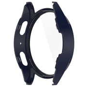 For Samsung Galaxy Watch 7 44mm PC+Tempered Film Integrated Water-resistant Watch Protective Case(Dark Blue)