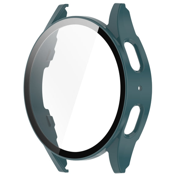 For Samsung Galaxy Watch 7 44mm PC+Tempered Film Integrated Water-resistant Watch Protective Case(Pine Green)
