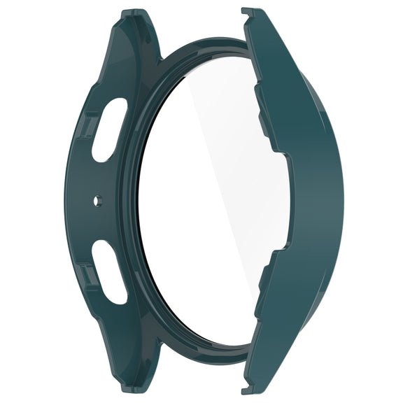 For Samsung Galaxy Watch 7 44mm PC+Tempered Film Integrated Water-resistant Watch Protective Case(Pine Green)