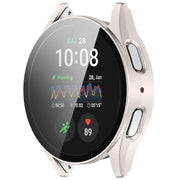 For Samsung Galaxy Watch 7 44mm PC+Tempered Film Integrated Water-resistant Watch Protective Case(Starlight)