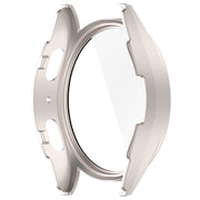 For Samsung Galaxy Watch 7 44mm PC+Tempered Film Integrated Water-resistant Watch Protective Case(Starlight)