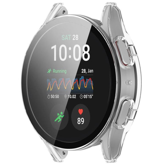For Samsung Galaxy Watch 7 40mm Tempered Film Integrated Water-resistant PC Watch Protective Cover(Transparent)