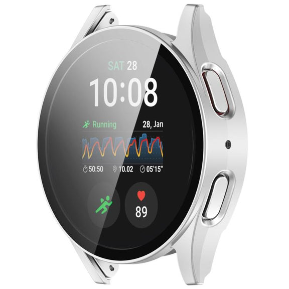 For Samsung Galaxy Watch 7 40mm Tempered Film Integrated Water-resistant PC Watch Protective Cover(Silver)