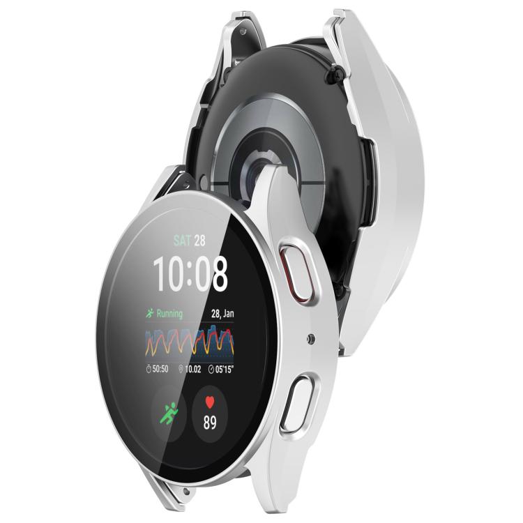 For Samsung Galaxy Watch 7 40mm Tempered Film Integrated Water-resistant PC Watch Protective Cover(Silver)
