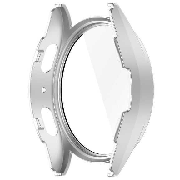 For Samsung Galaxy Watch 7 40mm Tempered Film Integrated Water-resistant PC Watch Protective Cover(Silver)
